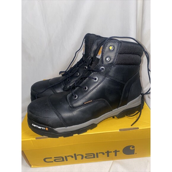 Mens Carhartt work boot Ground Force 6" WP Composite Toe Black 13 M - Picture 3 of 12